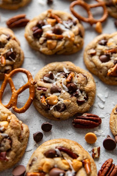 Recipes With Butterscotch Chips, Kitchen Sink Cookies Recipe, Coconut Pecan Cookies, Butterscotch Chip Cookies, Pretzels Chocolate, Butterscotch Bars, Sink Cookies, Kitchen Sink Cookies, Coconut Chocolate Chip Cookies