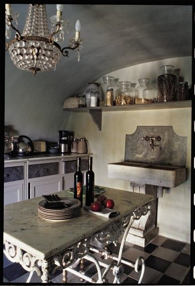 Pastry Table, Table Island, Table Chandelier, Bakers Table, Paris Kitchen, Marble Pedestal, Antique French Country, French Pastry, French Country Kitchen