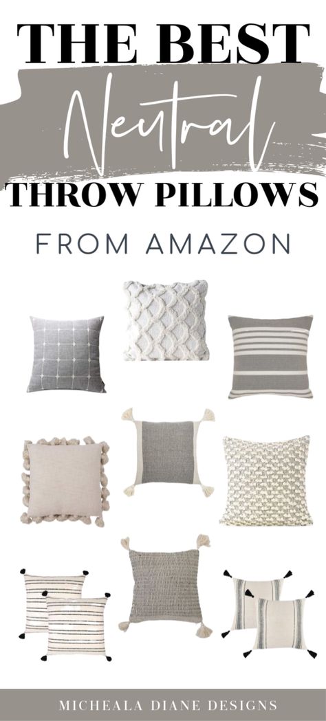 The best neutral throw pillows from Amazon. Neutral throw pillows for couch. Cozy throw pillows. #throwpillows #neutralhomedecor #affiliate Beige Couch, Neutral Throw, Neutral Throw Pillows, Throw Pillows Bedroom, Farmhouse Throw Pillow, Throw Pillows Living Room, Neutral Pillows, Grey Sectional, Grey Throw Pillows