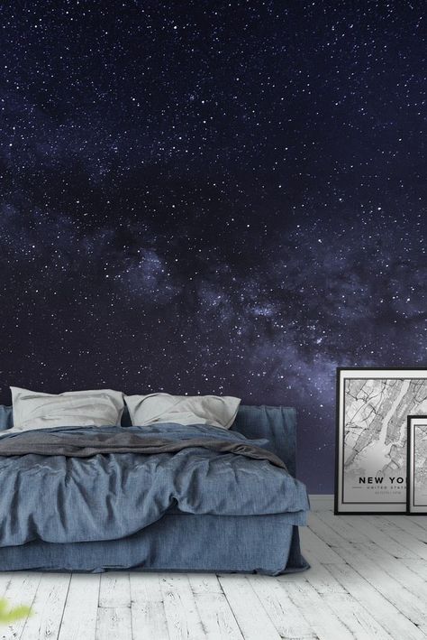 Room Decor Ideas For Teens, Milky Way Wallpaper, Fun Room Decor, Way Wallpaper, Galaxy Bedroom, Fun Room, Space Themed Bedroom, Bedroom Murals, Bedroom Wall Paint