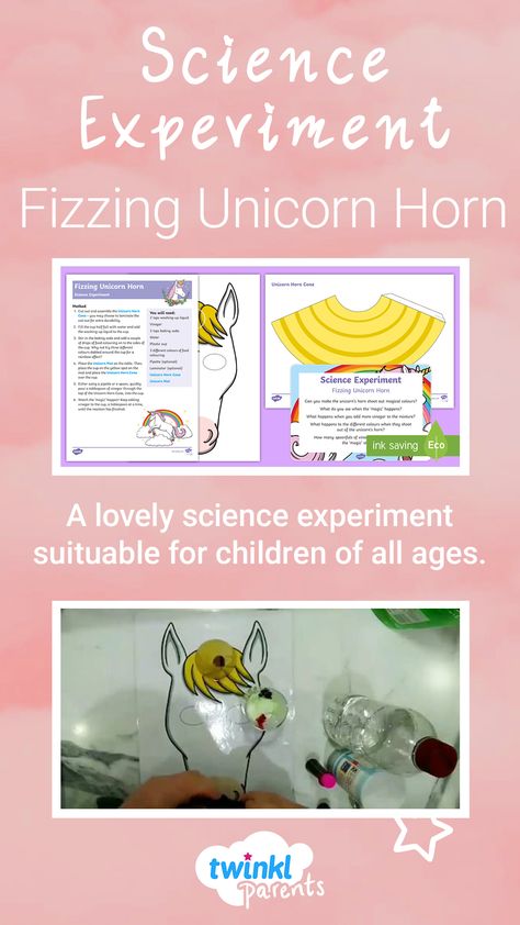 A lovely science experiment suitable for children of all ages! Use baking soda and vinegar to create a fizzing unicorn horn. Have fun creating a magical, brightly coloured experiment with a unicorn theme. This experiment includes all the instructions you need to carry out the experiment plus a unicorn horn cone cut-out and a unicorn mat to place under the experiment. #twinkl #twinklparents #unicorn #magic #science #scienceexperiment #scienceforkids #unicorns #unicorncraft #learn #play Unicorn Activities, Magic Science, Baking Soda And Vinegar, Unicorn Craft, Stem Resources, Unicorn Magic, Black Sesame Ice Cream, Christmas Mimosa, Fox Cookies