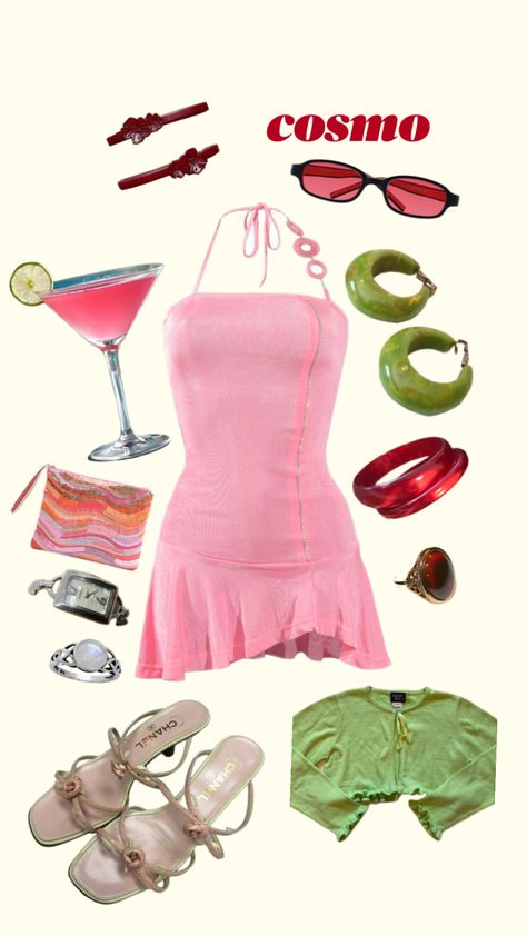 #cosmopolitan #cocktail #outfitidea #outfitboard Cosmopolitan Drink Costume, Cosmopolitan Costume, Hot Pink Cosmopolitan, Cosmopolitan Aesthetic, Orange Cosmopolitan, Vintage Cosmopolitan, Cosmopolitan Drink, Drinks Outfits, Cosmopolitan Cocktail