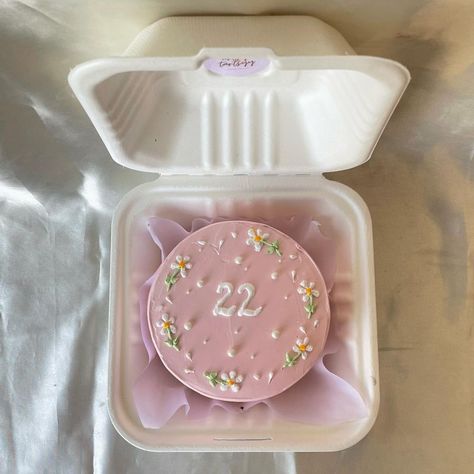 Lunchbox Cake Decoration, Cute Lunchbox Cake Ideas, Mini Cake Inspiration, Pink Lunchbox Cake, Daisy Bento Cake, Aesthetic Lunchbox Cake, Lunch Cake Birthday, Lunch Box Birthday Cake, Mini Birthday Cake Ideas For Her