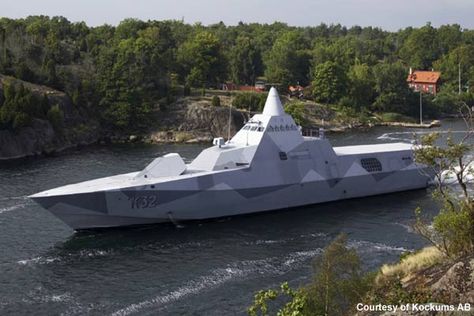 Stealth Ship, Swedish Navy, Us Navy Ships, Armored Truck, Navy Military, Concept Ships, Military Equipment, Navy Ships, Aircraft Carrier