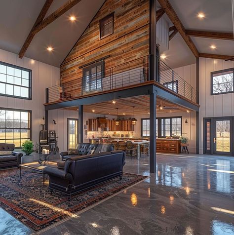 The Ranch • Instagram Industrial Ranch House, Building Roots Hgtv, Modern Ranch House Interior Design, Western Houses Ranch Style, Ranch House Interior Design, Modern Ranch House, Barn House Design, House Planning, Dream Life House