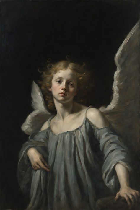 Dark Classical Paintings, Historical Portraits Paintings, Baroque Art Angel, 1500 Paintings, Angel Classic Painting, Romanticism Portrait, 1700s Art, Classic Art Portraits, History Painting Aesthetic