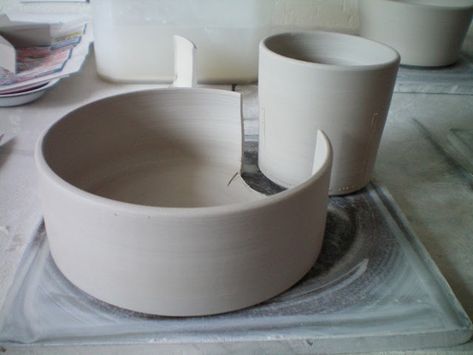 Developing further ideas for the Miro project, with cut and altered wheel thrown forms. Pottery Tutorials, Ceramics Bowls Designs, Pottery Kit, Crafted Gifts, Pottery Inspo, Wheel Thrown Ceramics, Cerámica Ideas, Pottery Workshop, Ceramics Ideas