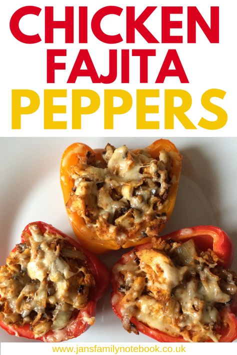 Jan's Family Notebook - Chicken Fajita Stuffed Peppers Recipe - Jan's Family Notebook Healthy Food Chicken, Fajita Peppers, Pepper Recipes Healthy, Family Notebook, Easy Stuffed Pepper Recipe, Easy Stuffed Peppers, Stuffed Peppers Recipe, Recipes With Chicken And Peppers, Chicken Stuffed