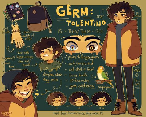 Germ Tolentino, Cryptidsp00n Art, Ocs Drawing, Oc Drawings, Desenho Tattoo, Arte Sketchbook, Cute Art Styles, Facial Expressions, Art Block