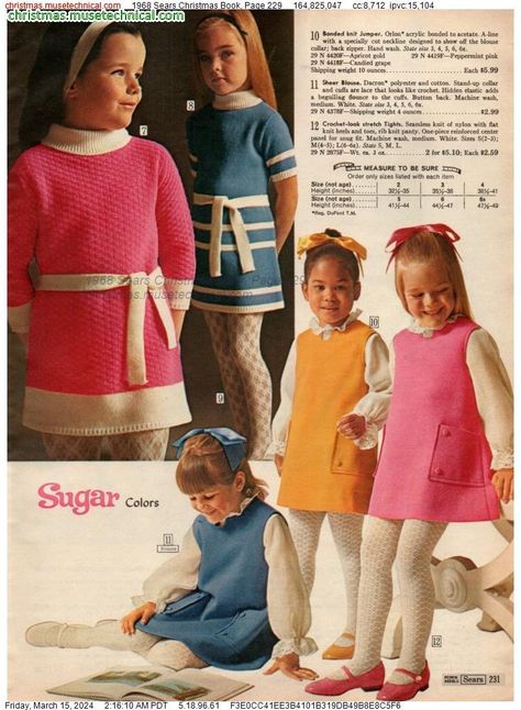 1968 Sears Christmas Book, Page 229 - Catalogs & Wishbooks Sears Wish Book, 70s Childhood, Vintage Clothes Patterns, Stretch Tights, Vintage Girls Clothes, Vintage Kids Clothes, Sixties Fashion, Retro Ads, Christmas Book