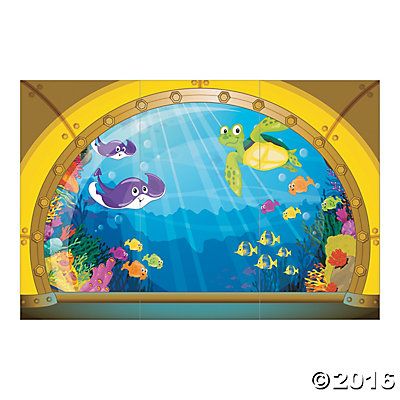 Submarine View Backdrop Banner-Oriental Trader Submarine Interior, Submarine Party, Deep Sea Discovery Vbs, Surf Shack Vbs, Submerged Vbs, Ocean Commotion, Scuba Vbs, Under The Sea Decorations, Vbs Themes