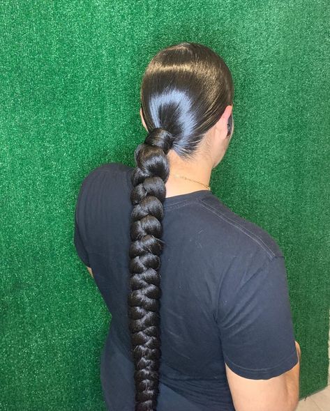 Back Ponytail Braid, Braided To The Back, Slick Back Ponytail Braid, Ponytail Hairstyles With Weave, Blonde Braiding Hair, Back Braids, Slick Back Ponytail, Straight Back Braids, Back Ponytail