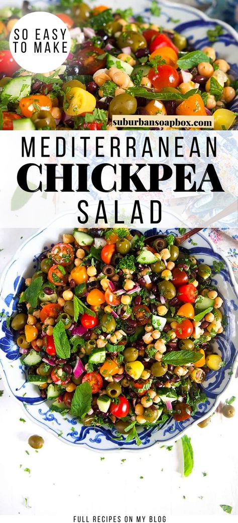 Soooo easy to make, Mediterranean Chickpea Salad is fresh and full of vibrant flavors! My copy cat version of Trader Joe’s famous Balela Salad recipe, this one has olives for an added briny punch. Trader Joe Salad Recipes, Balela Salad Recipe, Balela Salad, Trader Joes Salad, Mediterranean Salad Recipe, Chickpea Salad Recipe, Winter Salads, Mediterranean Chickpea, Meatless Dishes