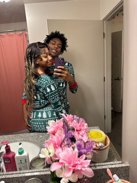 couples matching pajamas christmas pictures Matching Pj Mirror Pics, Christmas Couple Mirror Pictures, Pjs Couple Pictures, Matching Pj Couples Pictures, Matching Pjs Couples Christmas, Matching Pjs For Couples Black, Couples Matching Christmas Pajamas, Matching Xmas Pajamas Couple, Christmas Ideas Couples