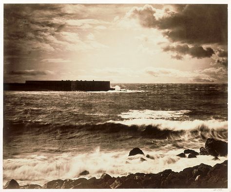 'The Great Wave', photograph by Gustave Le Gray, 1857, Albumen print from collodion-on-glass negative. Museum no. 68:004, © Victoria and Albert Museum, London - Composite image Gustave Le Gray, Peter Lik, Edward Weston, Robert Mapplethorpe, Alfred Stieglitz, The Great Wave, Getty Museum, Hdr Photography, History Of Photography