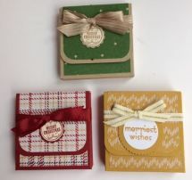 Christmas Treat Holders To Make, Ghirardelli Square Treat Holder, Paper Treat Holders, Treat Holders Stampin, Treat Boxes Ideas Packaging, Candy Holders Diy Ideas, Treat Holders Christmas, Stampin Up Treat Holders, Hershey Nugget Treat Holders