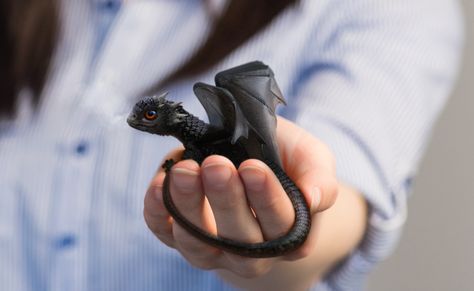 Final product image Dragon Photo, Mini Dragon, Dragon Sculpture, Cute Fantasy Creatures, Little Dragon, Cute Dragons, Baby Dragon, Black Dragon, Arte Fantasy