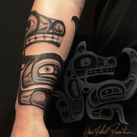 Native Alaskan Tattoo, Alaskan Tattoos, Haida Bear, Haida Tattoo, Tramp Stamps, Cuff Tattoo, Native Tattoos, Haida Art, Arm Tattoos