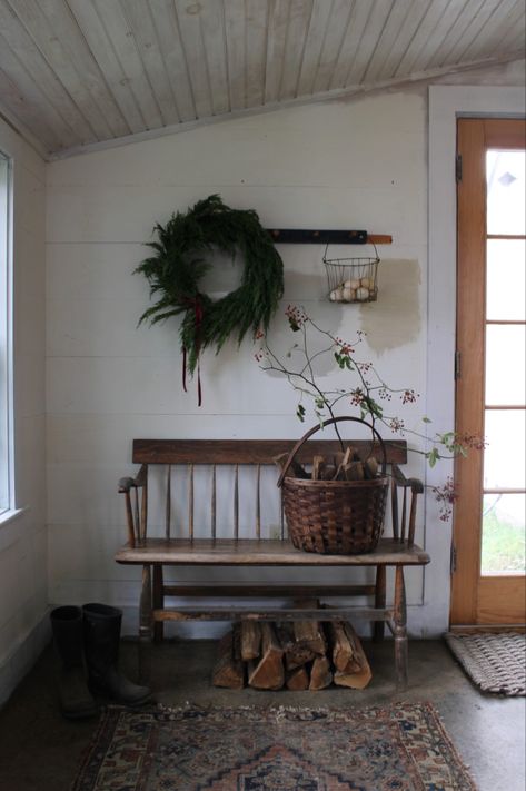 Peace Room, Prairie Christmas, Entryway Inspo, Homestead Decor, Cedar Wreath, Front Entryway, Holiday Deco, Candle Glow, Christmas Inspo