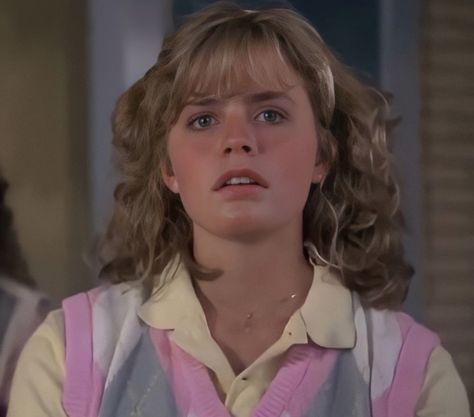 Ali Mills Outfit, Ali Mills Karate Kid, Ali Karate Kid, Elisabeth Shue Karate Kid, Ali Mills, 1980's Hairstyles, Elizabeth Shue, 80s Glam Metal, Karate Kid 1984