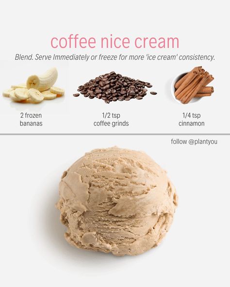 Coffee Nice Cream, Vegan Coffee Ice Cream, Vegan Nice Cream, Coffee Ice Cream Recipe, Makanan Rendah Kalori, Healthy Calories, Plant Based Meal Planning, Nice Cream Recipe, Vegan Coffee