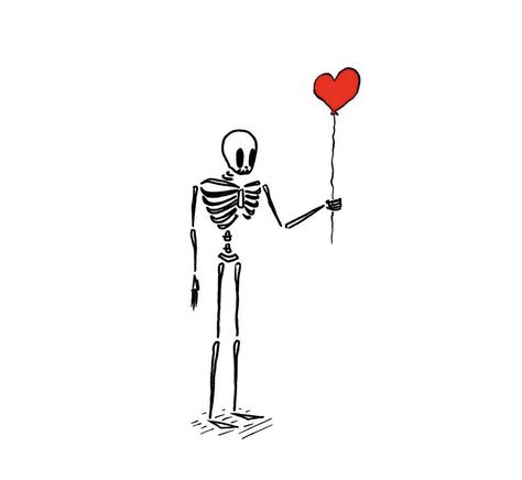 Skeleton With Heart Tattoo, Funky Skeleton Tattoo, Happy Skeleton Tattoo, Skeleton Cute Drawing, Silly Skeleton Tattoo, Chibi Skeleton Drawing, Cartoon Skeleton Tattoo, Skeleton Cartoon Characters, Skeleton Illustration Simple