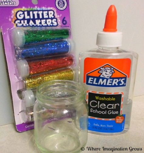 Plastic Jar Crafts, Mind Jar, Glitter Glue Crafts, Mindfulness Jar, Glitter Jars Diy, Glitter Sensory Bottles, Calming Jar, Calm Down Jar, Diy Mason Jar Lights