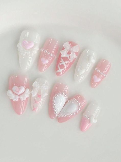 Nagellack Trends, Anime Nails, Subtle Nails, Matte Nails Design, Girly Acrylic Nails, Hello Kitty Nails, Pretty Gel Nails, Really Cute Nails, Kawaii Nails