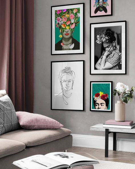 Frida Kahlo Decor Ideas, Khaki Walls, Desenio Posters, Office Space Decor, Spanish Home Decor, Earthy Bedroom, Diy Home Furniture, Eclectic Interior, Love Your Home