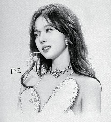 Idol Drawing, Jennie Met Gala, Drawing Kpop, Pop Drawing, Art Core, Draw Face, Anatomy Practice, Drawing Aesthetic, Kpop Art