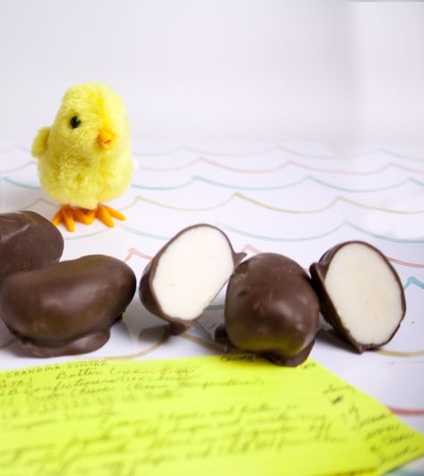 Grandma's Buttercream Easter Eggs - Powered by @ultimaterecipe Buttercream Easter Eggs, Easter Candy Recipes, Easter Egg Treats, Peanut Butter Easter Eggs, Easter Egg Candy, Peanut Butter Eggs, Easter Sweets, Kid Desserts, Candy Recipes Homemade