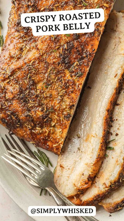 Baked Pork Belly Recipes, Roast Belly Pork Recipe, Pork Belly Oven Roasted, Crisp Pork Belly, Pork Belly Recipe Oven, Slow Roasted Pork Belly, Slow Roasted Crispy Pork Belly, Roasted Pork Belly Recipe, Pork Belly Roast