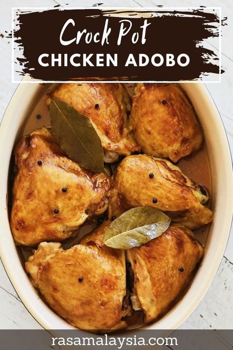 Chicken Adobo Recipe Crockpot, Crock Pot Adobo Chicken, Crock Pot Chicken Adobo, Slow Cooker Chicken Adobo, Recipes Using Adobo Seasoning, Crockpot Chicken Adobo Filipino, Chicken Adobo Filipino Crockpot, Chicken Adobo Crockpot, Chicken Adobo Recipe Easy