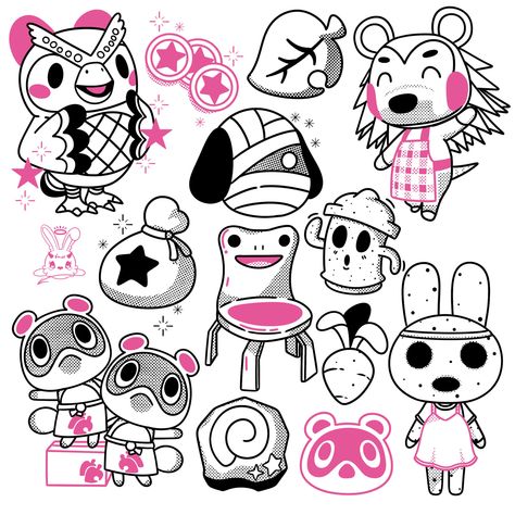 #animalcrossing #animalcrossingnewhorizons #animalcrossingpocketcamp #tattooideas #tattoodesign #tattooflashsheet #acnh #acnhdesign #tattooart #flashtattoo #pink #aesthetictumblr #aesthetic #kawaii #kawaiidrawing #drawing #drawingideas #cutetattoo #cutetattooideas #kawaiitattoo Animal Crossing Flash Tattoo, Pink Traditional Tattoo, Kawaii Tattoo Flash, Acnh Tattoo, Kawaii Flash Tattoo, Tattoo Designs Nature, Tattoo Designs Colorful, Animal Crossing Tattoo, Tattoo Designs Watercolor