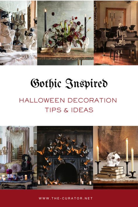 Create a hauntingly beautiful Halloween with gothic-inspired decor 🧛🏻‍♀️🥀 Ready to ditch the pumpkins? Click to explore these spine-chilling tips! Spooky Mantle, Candelabra Decor, Gothic Halloween Decor, Gothic Halloween Decorations, Halloween Vignette, Halloween Mantle Decor, Black White Halloween, Halloween Tricks, Victorian Halloween