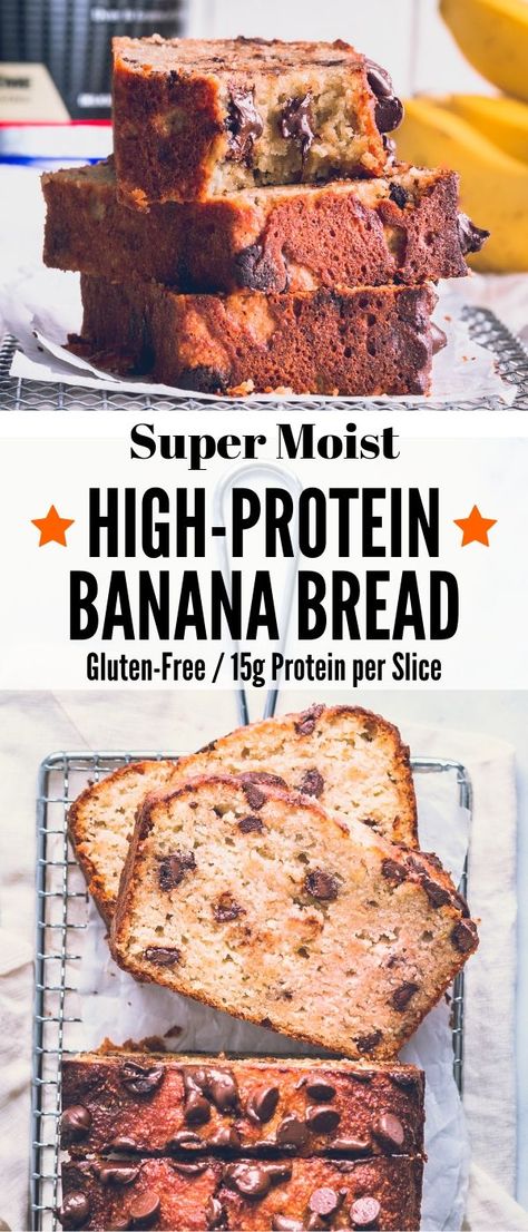 Healthy Chocolate Chip Banana Bread, High Protein Banana Bread, Pancakes Low Carb, Whey Protein Recipes, Protein Banana Bread, Clean Treats, Low Carb High Protein, Warm Desserts, Preworkout Snack