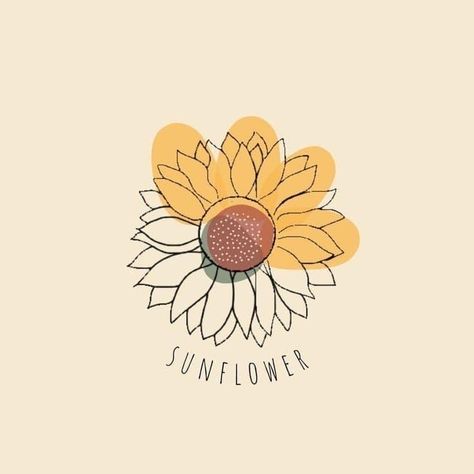 Sunflower Illustration Simple, Sunflower Illustration Art, Sunflower Logo Design, Sunflower Drawing Simple, Sunflower Digital Art, Sunflower Stamp, Sunflower Logo, Sunflower Illustration, Arte Yoga