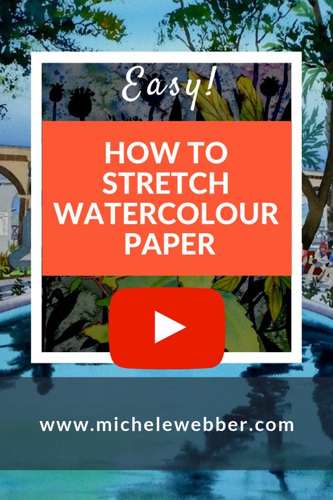 Tutorial Article (with video) from UK artist, illustrator and business woman Michele Webber. In this article I show you how to stretch your watercolor paper the easy way and avoid buckling and warping when you apply the paint. Starting with a list of materials, then working through 8 really simple steps including how to cut your paper off the board at the end. Don't forget to Repin! Stretching Watercolor Paper, How To Stretch Watercolor Paper, Michelle The Painter Tutorials, Watercolor Painting For Beginners, Watercolor Tips, Watercolor Lessons, Uk Artist, Watercolor Paintings Tutorials, Art Instructions