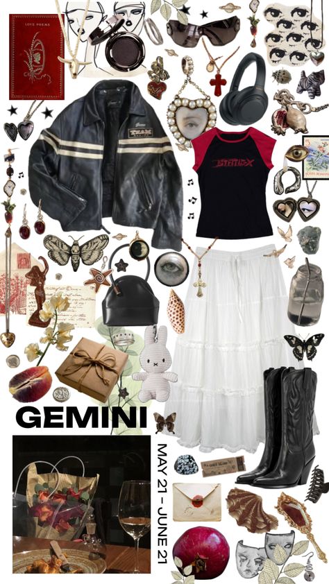 #outfitinspo #wallpaper #art #moodboards #inspo #styleinspo #styleboard #zodiac #zodiacsign #gemini #geminiaesthetic #geminimoodboard #inspoboard #aestheticmoodboard #aestheticboard #aesthetic Lilith In Pisces, Gemini Rising Aesthetic, Gemini Mood, Venus Aesthetic, Moon Outfits, Venus In Aries, Venus In Gemini, Gemini Moon, Aesthetic Shuffles