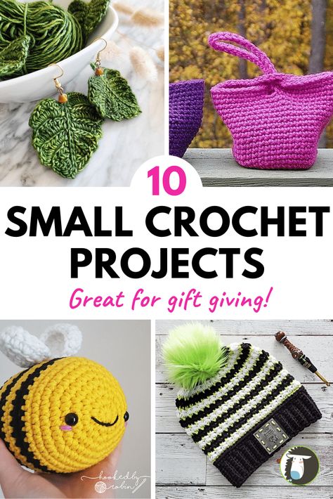 10 Small Crochet Patterns that Make Great Gifts — Blog.NobleKnits Fast And Easy Crochet Toys, Crochet Projects For Small Amounts Of Yarn, Unusual Crochet Gifts, A Crafty Concept, Fun Things To Crochet Free, Meaningful Crochet Gifts, Crochet Boutique Ideas, Crochet Accessories For Amigurumi, Quick Crochet Gifts To Make