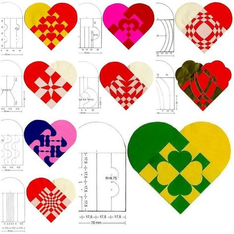 How to DIY Simple Interwoven Heart Patterns tutorial and instruction. Follow us: www.facebook.com/fabartdiy Paper Weaving, Heart Template, Christmas Hearts, Valentines Art, Paper Hearts, Diy Tutorials, Valentine Day Crafts, Woven Paper, Heart Pattern