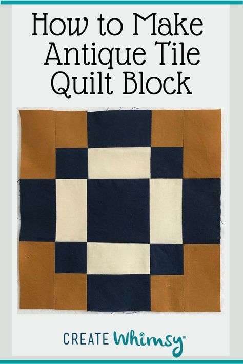 Make the Antique Tile Quilt Block, a nine patch format that uses strip piecing techniques, a perfect block for beginners who what to learn more about strip piecing. Quilt Block Patterns Easy, Paper Pieced Patterns, Tile Quilt, Antique Quilts Patterns, Puzzle Quilt, Traditional Quilt Patterns, Tiled Quilt, Quilt Blocks Easy, Strip Piecing