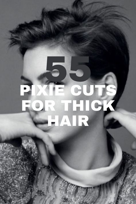 A textured pixie cut styled for thick hair, offering a chic and sophisticated look. Pixie Cut For Thick Hair, Pixie Cuts For Thick Hair, Cuts For Thick Hair, Cute Pixie Haircuts, Thick Hair Cuts, Pixie Haircuts, Haircut For Thick Hair, Pixie Cuts, Thick Hair