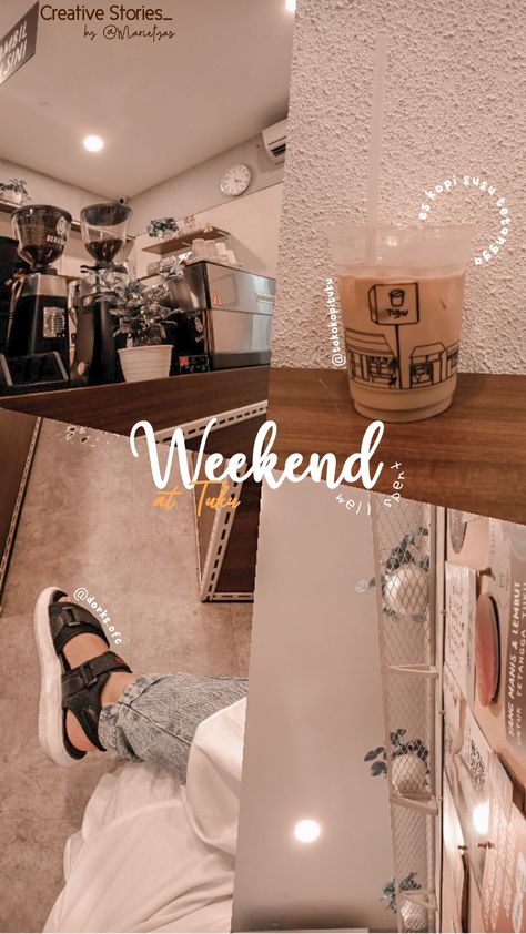 (IG: @marietyas) I'm in love with this vibes and typography! #typography #instagramstory #coffee #weekend Weekend Recap Instagram Story, Weekend Story Instagram, Weekend Vibes Instagram Story, Insta Ideas, Creative Instagram Stories, I'm In Love, Photo Story, Weekend Vibes, Insta Story