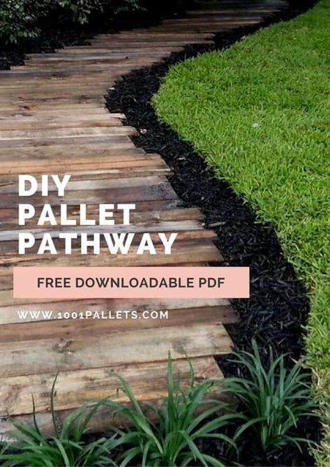 Pallet Pathway, Wood Pallet Walkway, Pallet Walkway, Pallet Gardening, Wood Walkway, Wooden Path, Backyard Walkway, 1001 Pallets, Garden Walkway