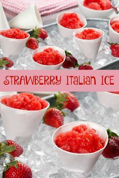 Homeade Italian Ice just like the state fair! Strawberry Italian Ice, Homemade Italian Ice Recipe, Strawberry Shaved Ice, Homemade Italian Ice, How To Make Italian Ice, Italian Ice Recipe, Fair Recipes, Icee Recipe, Italian Ice Cream