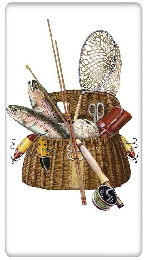 Rainbow Trout Fishing, Fly Fishing Art, Flour Sack Dish Towels, Marjolein Bastin, Fishing Cards, Fishing Pictures, Fishing Decor, Rainbow Trout, Card Toppers