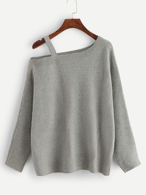 Shoulder Cut Out Sweater, Cut Out Sweater, Latest Sweater, Spring Sweater, Shoulder Cut, How To Look Classy, Grey Fashion, Sweater Weather, Long Sleeve Casual