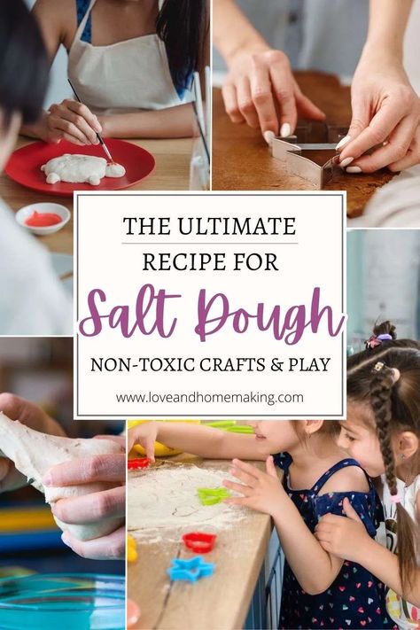 Best Salt Dough Recipe (No-Bake Air Dry) for Crafts and Play Salt Dough Recipe Uk, Salt Dough Recipe Handprint, Salt Dough Recipe No Bake, No Bake Salt Dough Recipe, Salt Dough Jewelry, Best Salt Dough Recipe, Best Salt, Salt Dough Crafts, Salt Dough Recipe