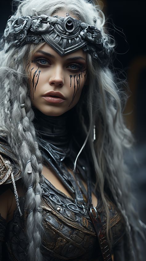 Follow for more!! Ren Faire Viking Woman Outfit, Viking Queen Aesthetic, Viking Warrior Princess, Women’s Viking Makeup, Viking Photoshoot Warrior Princess, Woman Viking, Lagethera Vikings, Black Viking Woman Art, Viking Halloween Costume